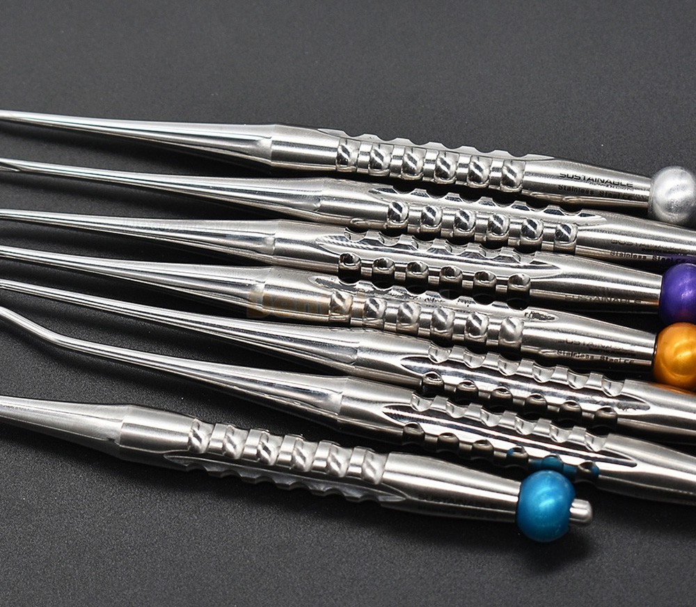 7Pcs Dental Root Elevator Tooth Extracting Elevator with Sterilization Case
